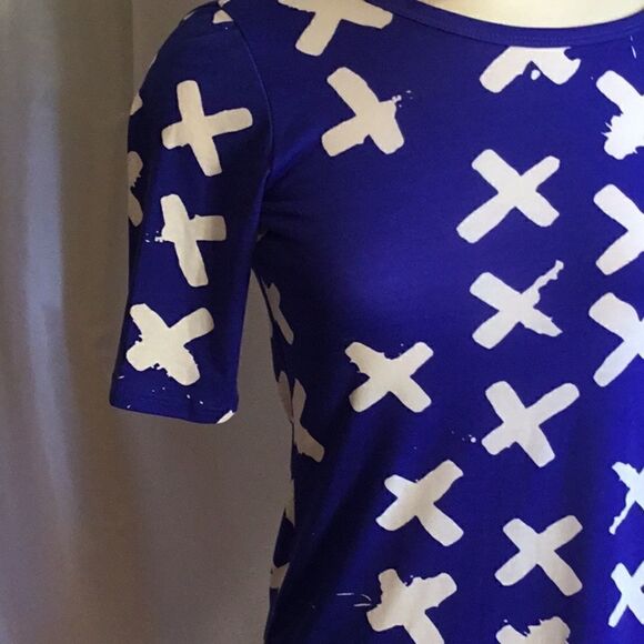 NWT LULAROE  Julia dress in XS in royal blue & white - Picture 4 of 13